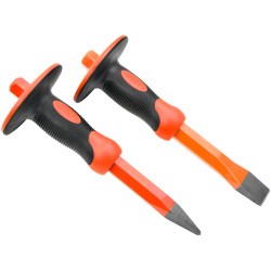 10inch_flat_slotted_and_point_head_hand_guard_concrete_rock_chisel_set_3